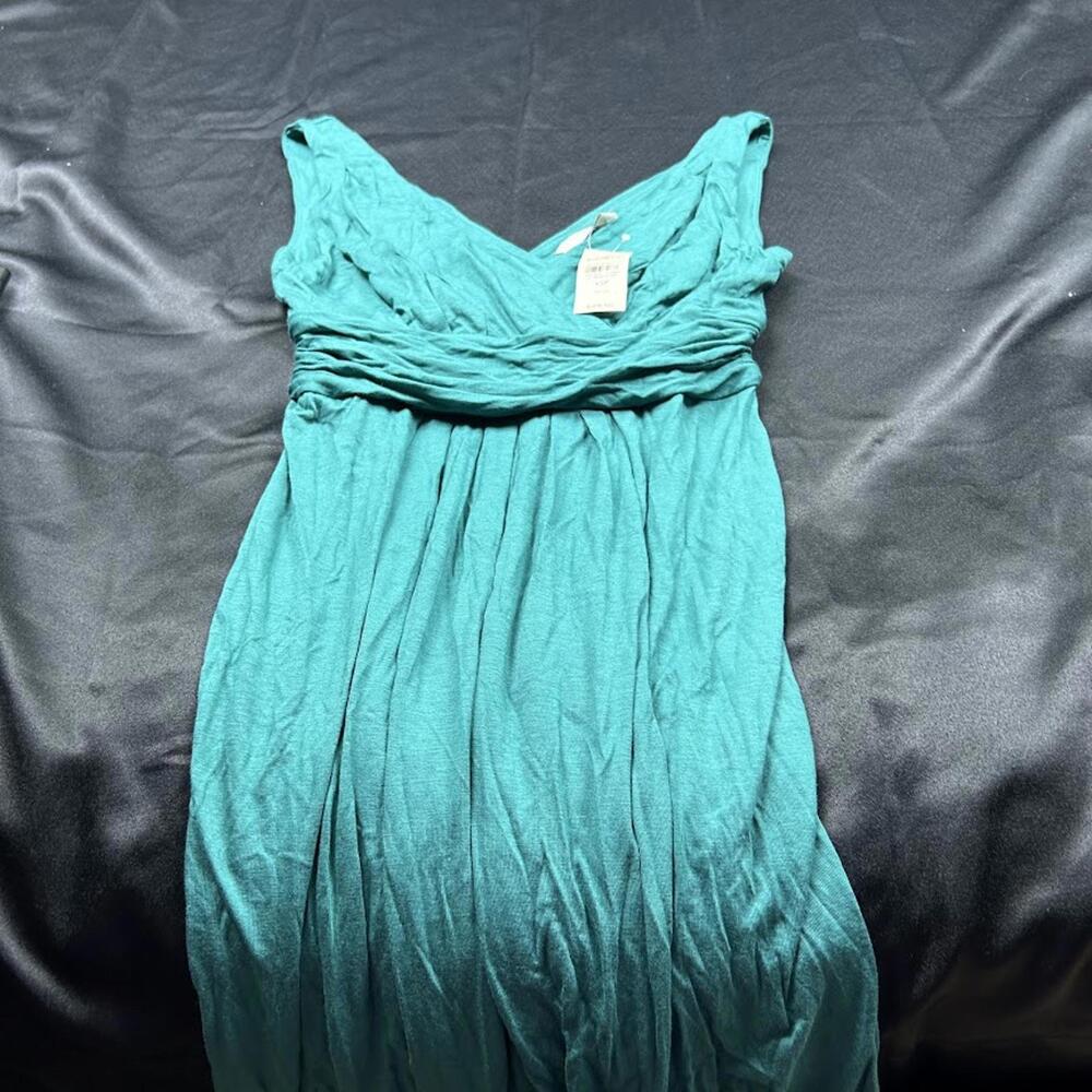 The Loft WOMENS Green Crisscross Front Tank Mini‎ Dress Petite XS NWT